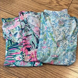 Lilly Pulitzer Multicolor Etta V Neck Pink Blue Green small *damaged*